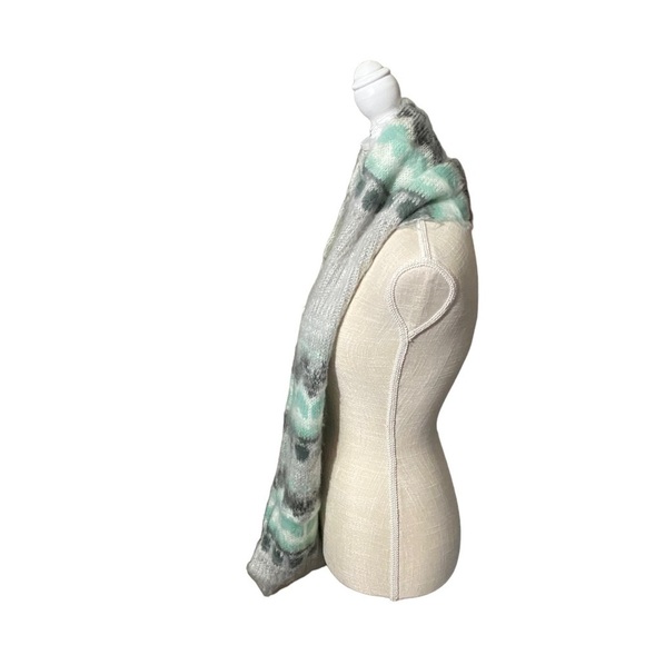 Aeropostale Charcoal Grey Turquoise Blue White Multi-Design Infinity Scarf NWT - Picture 7 of 8